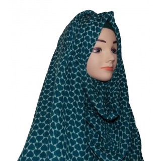  Nile blue wrap hijab - Cotton linen